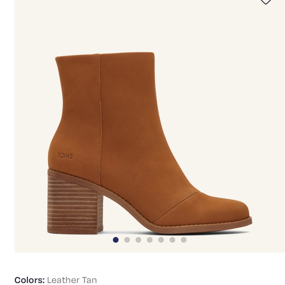 TOMS Women's Leather Tan Heeled Boots